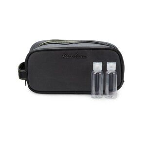 Robert Graham Black Hydrus 3-Piece Travel Bottles & Essentials Toiletry Bag Set